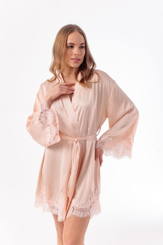 COQUETTE REVUE Пеньюар SILK SATIN 76101-21 (Классический) Одежда для дома и спорта для женщин цвет размер фото